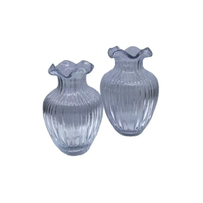 

Grey high-value simple modern glass vase home living room dining table decoration high-end soft decoration model room ornament