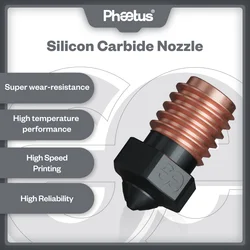 Phaetus Silicon Carbide V6 Nozzle Durable Reduce Stick For 3D Printer accessories Nozzles M6 Prusa Voron VzBoT Hotend