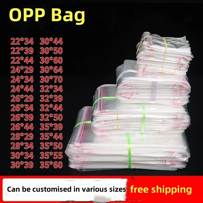 Transparent Sealable Cellophane 100Pcs OPP Polyethylene Self-Adhesive Plastic Bags Self-Adhesive Ziploc Bags and Candy Bags