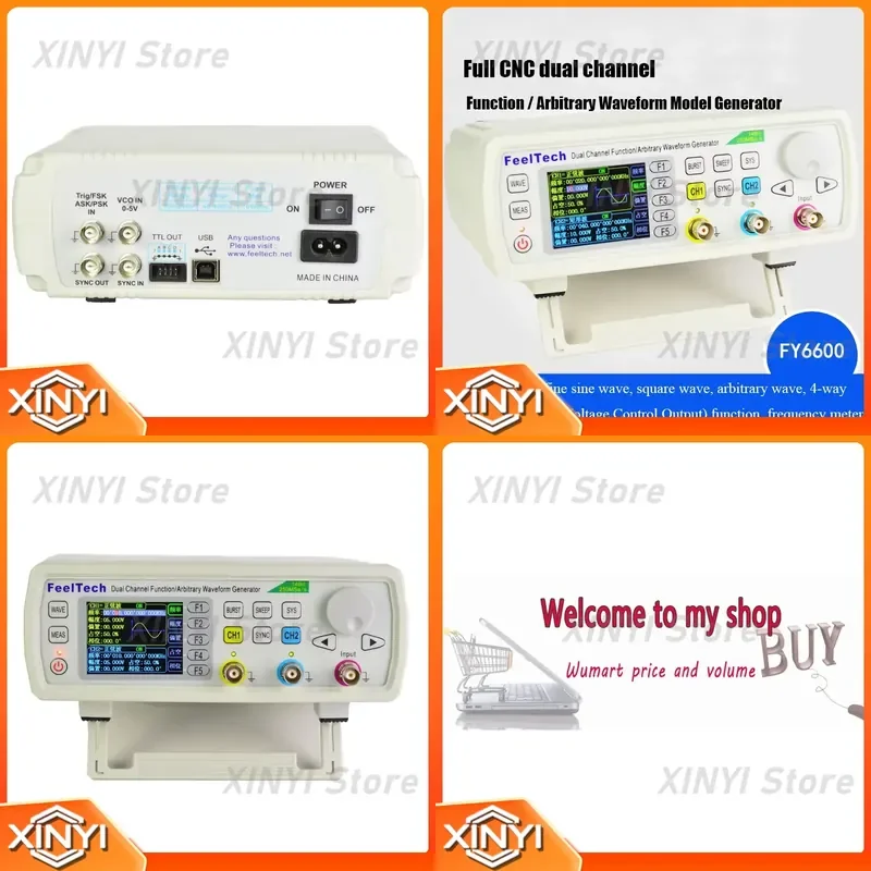 FY6600-60MHz Digital Control Dual Channel DDS Arbitrary Waveform Generator Pulse Signal Source Frequency Meter for Electronic