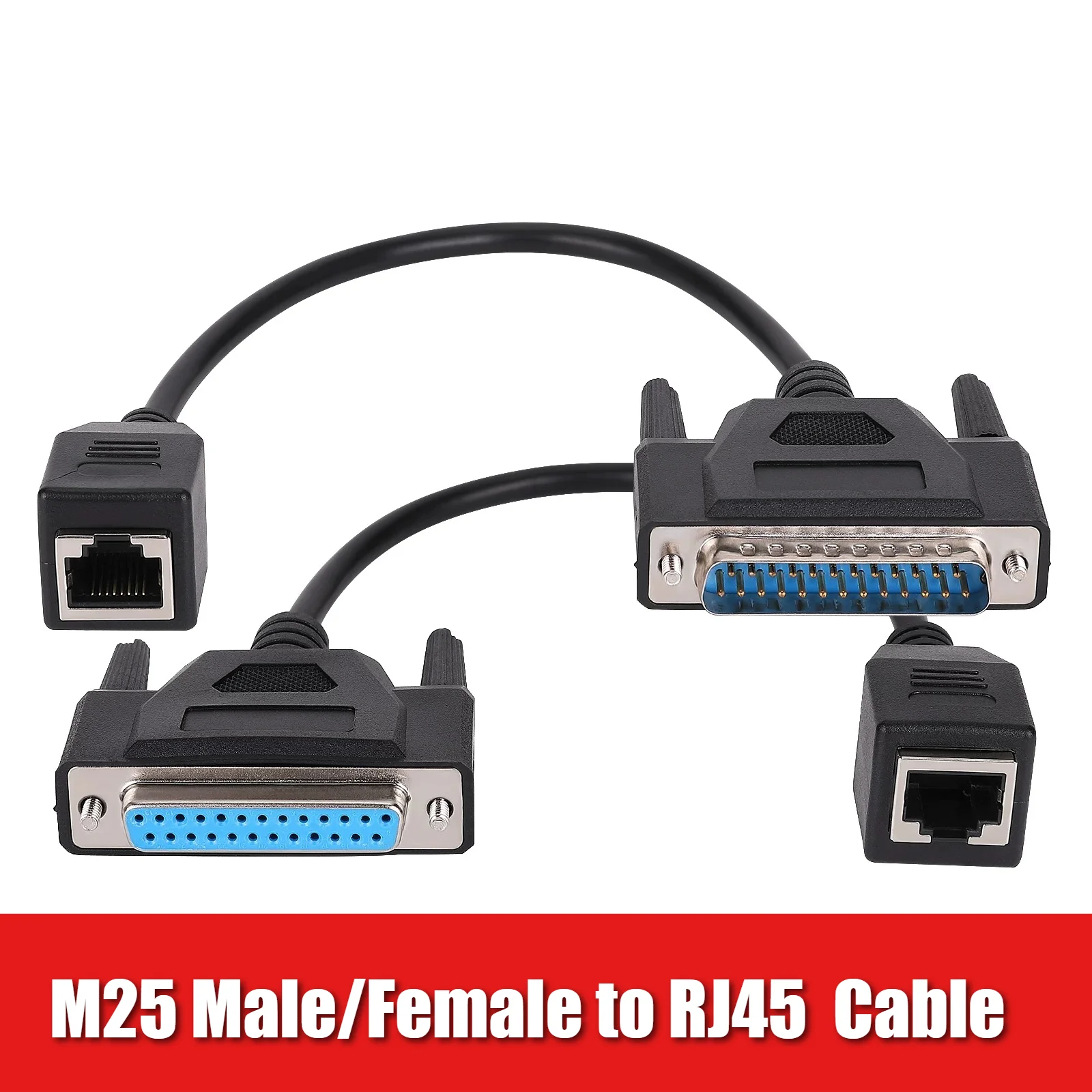 DB25 Male/Female to RJ45 Data Connector Cable to 25pin Network Switch Shielded Line ControlWire Printer Dedicated Extension Cord