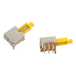 10Pcs Free shopping A06 6pin TV Power Switch With Spring Self-locking Yellow DC 12V 50MA Unidirection Push-button Switch