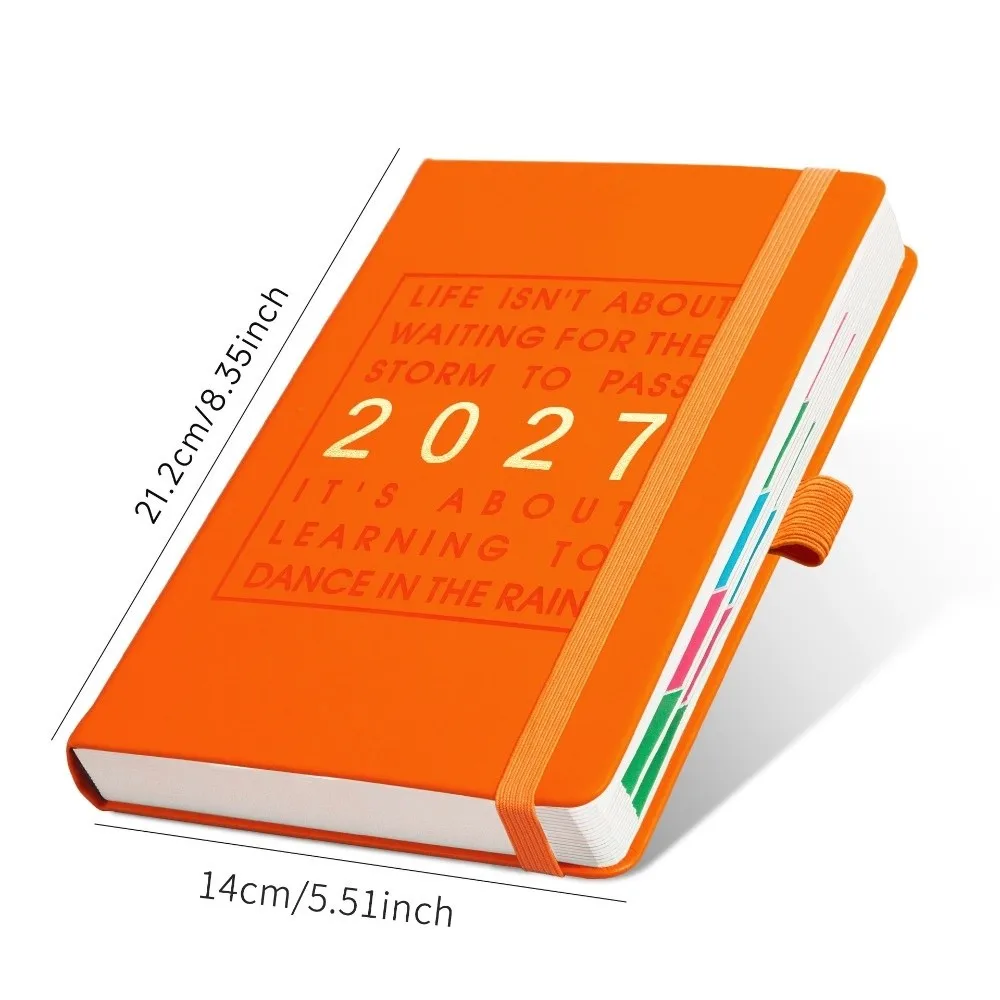 

Multifunctional A5 2027 Schedule Book English Efficiency Manual Notebook with Calendar To Do List Notepad Students