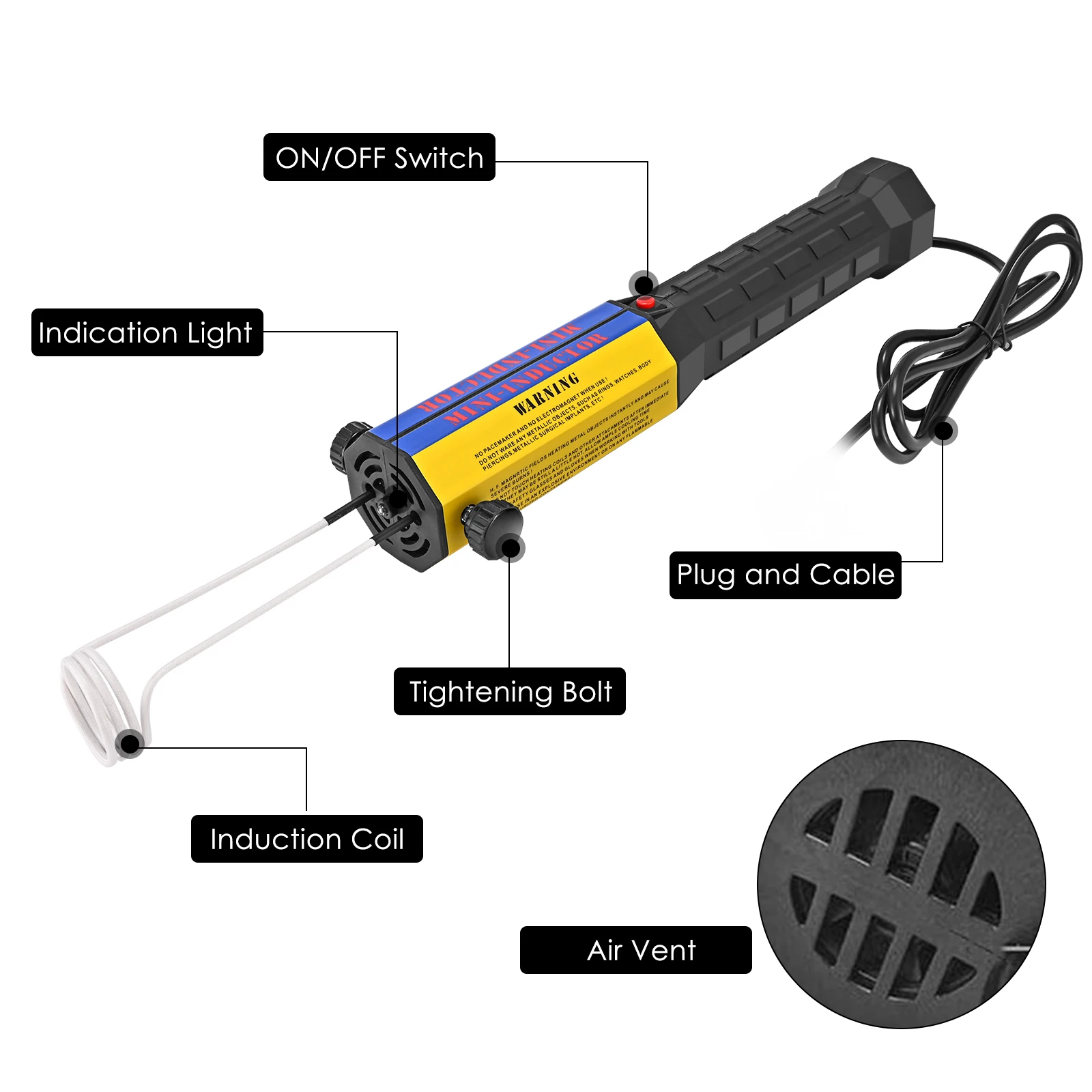 Imagem -05 - Kits de Aquecedores de Indução Magnética sem Chama para Uso Automático Removedor de Parafusos Ferramenta de Reparo Manual Mini Bobinas 1000w