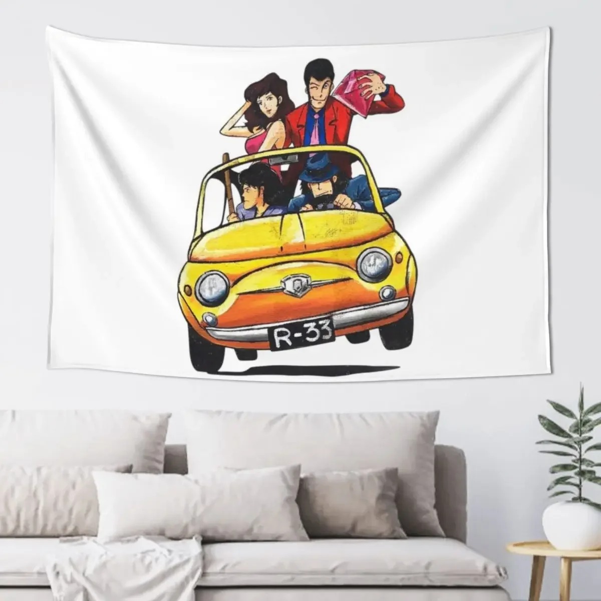 Lupin III - 500 Tapestry Decoration Bedroom Wall Art Aesthetics For Room Tapestry