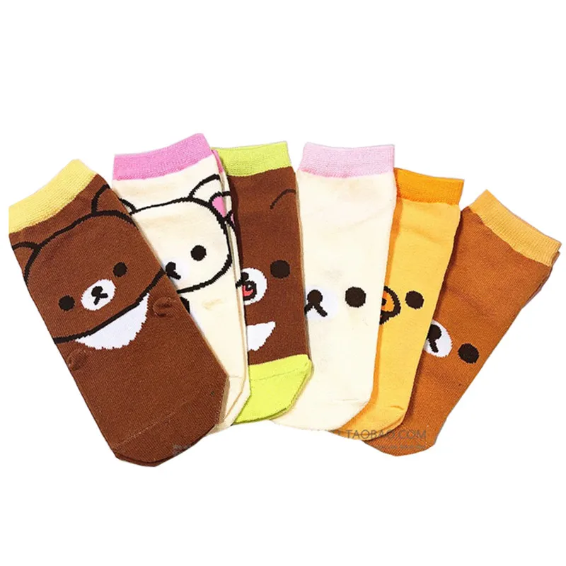 

Милые кавайные носки Rilakkuma для девушек, женские короткие носки