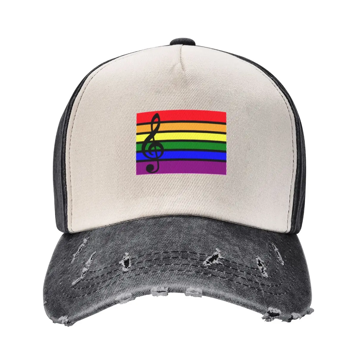 Rainbow Treble Clef Baseball Cap hard hat Anime Cosplay Snap Back Hat Women Hats Men's