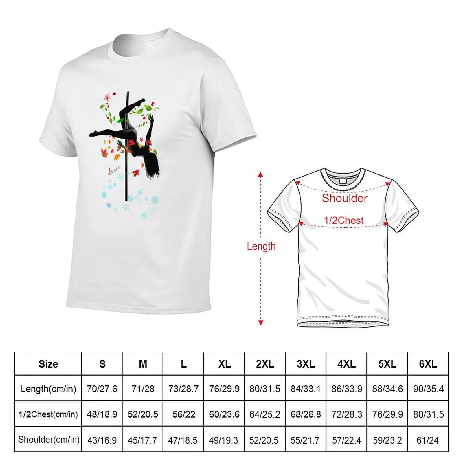 Dance Pole Dancing Active & Gym Wear Windy Four Seasons Nature Gifts T-Shirt custom t shirt quick-drying mens clothes