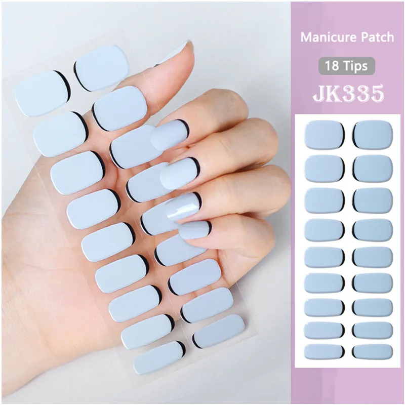 French Pink Side Semi Cured Gel Nails Wraps Adhesive Waterproof Long Lasting Gel Nail Stickers Harden In UV Lamp Need