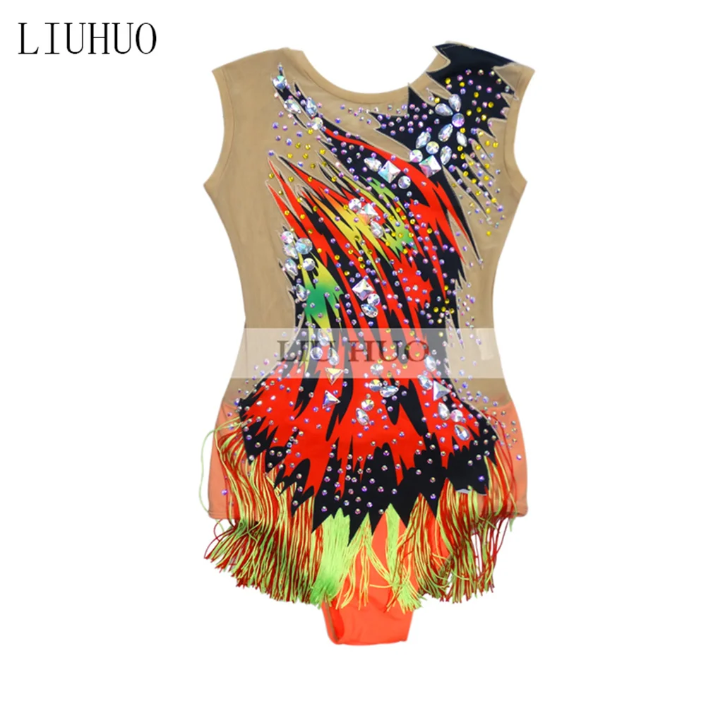 Liuhuo-女性のためのフィギュアスケートドレス、氷のパフォーマンス、新体操競技、トレーニングのためのレオタード、女の子のためのマルチカラーユニット