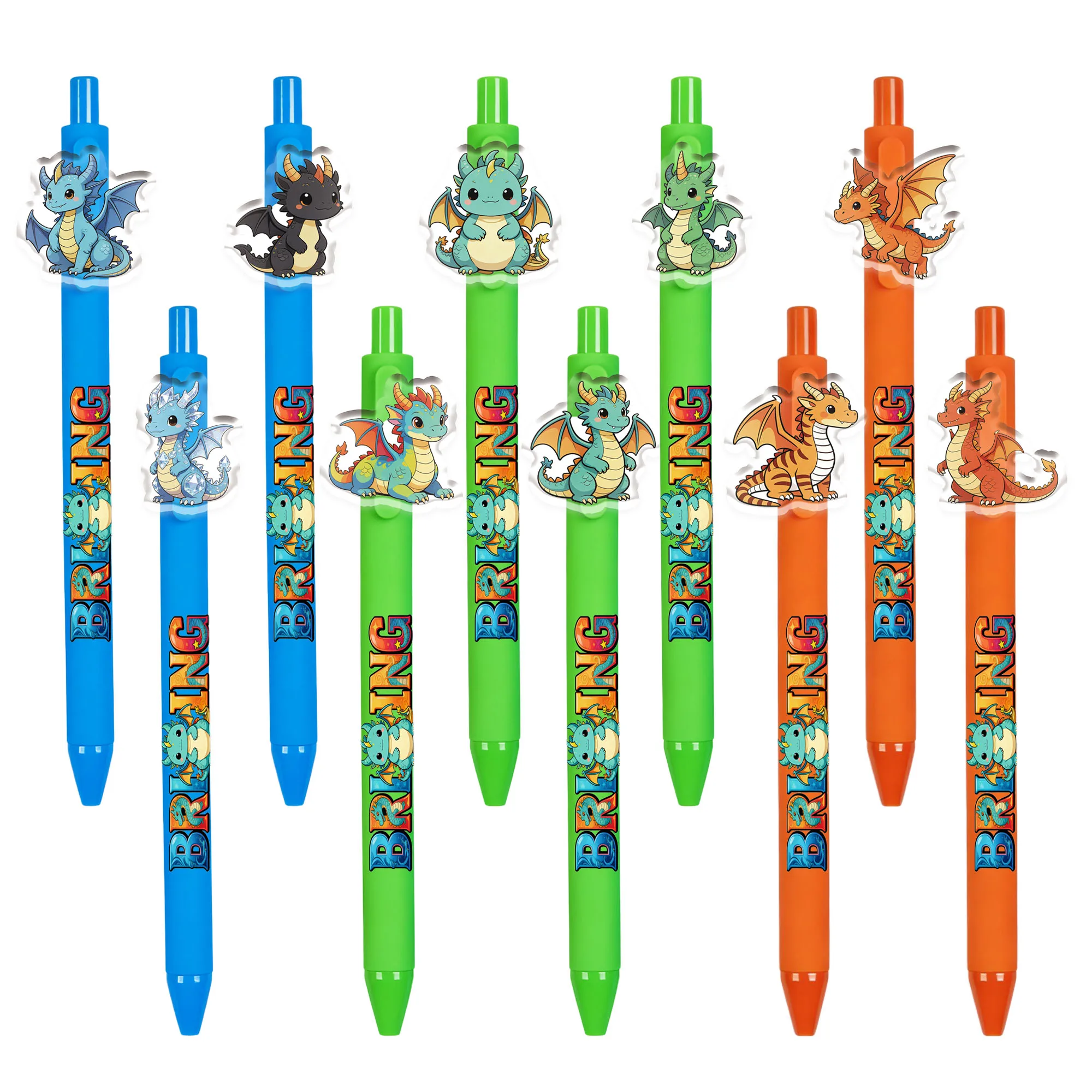 

10pcs/16pcs dinosaur themed ballpoint pen creative design reward gift stationery