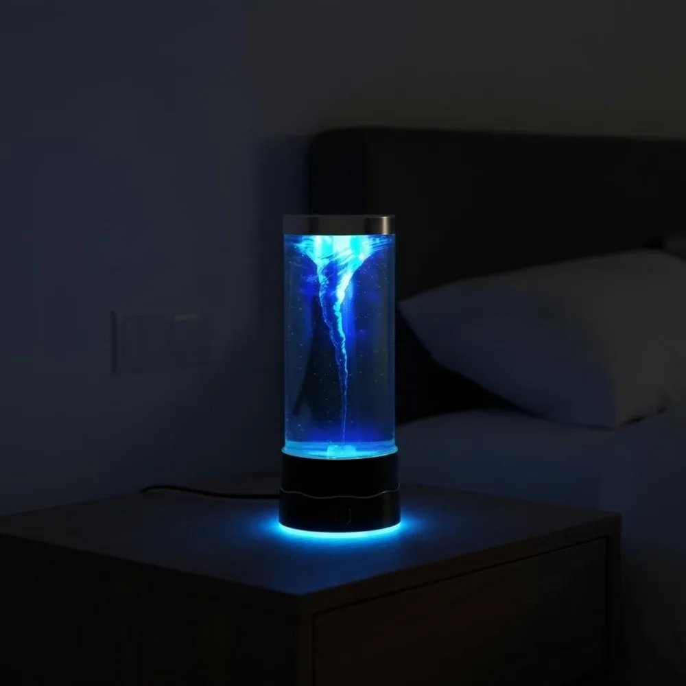 7 Color Changing Tornado Motion Mood Lamp Mini USB LED Tornado Night Light Atmosphere Lamp Popular Sensory