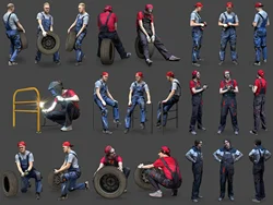 1/64 1/43 Figurines Scale Model Resin Male Car Repairman Uncolored Miniatures Diorama Hand-painted F21
