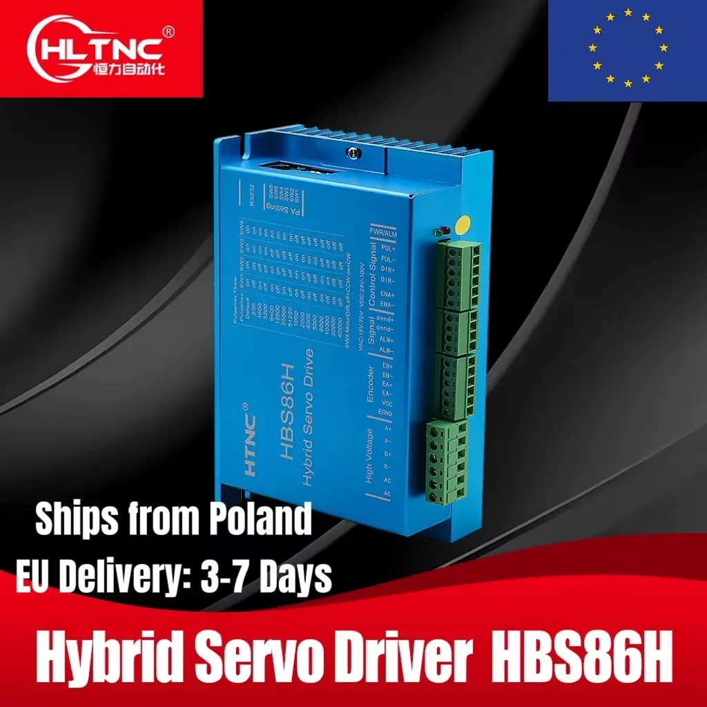 Driver Servo Ibrido a Circuito Chiuso HLTNC HBS86H, Picco 8A AC18-70V DC24-100V, Controller Microstep per Nema34, Macchina CNC per Incisione e Fresatura, Magazzino UE