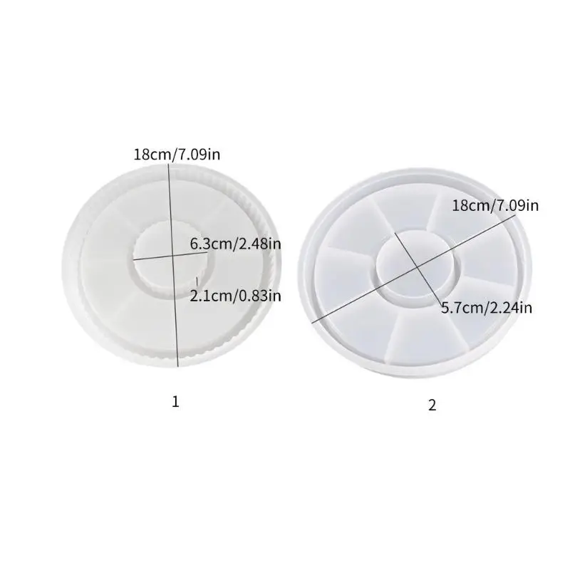 A52E Silikon-Gerichtsform, DIY-Hohltablett-Formen, einzigartige Tellerformen, runde Epoxidharz-Formen, Silikonmaterial für – Detail 6