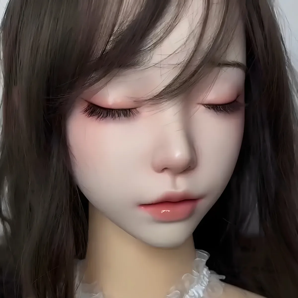 Insérable, bouche simulée, gravure de tête en silicone, yeux fermés, interface modèle m16, maquillage permanent, ouverture