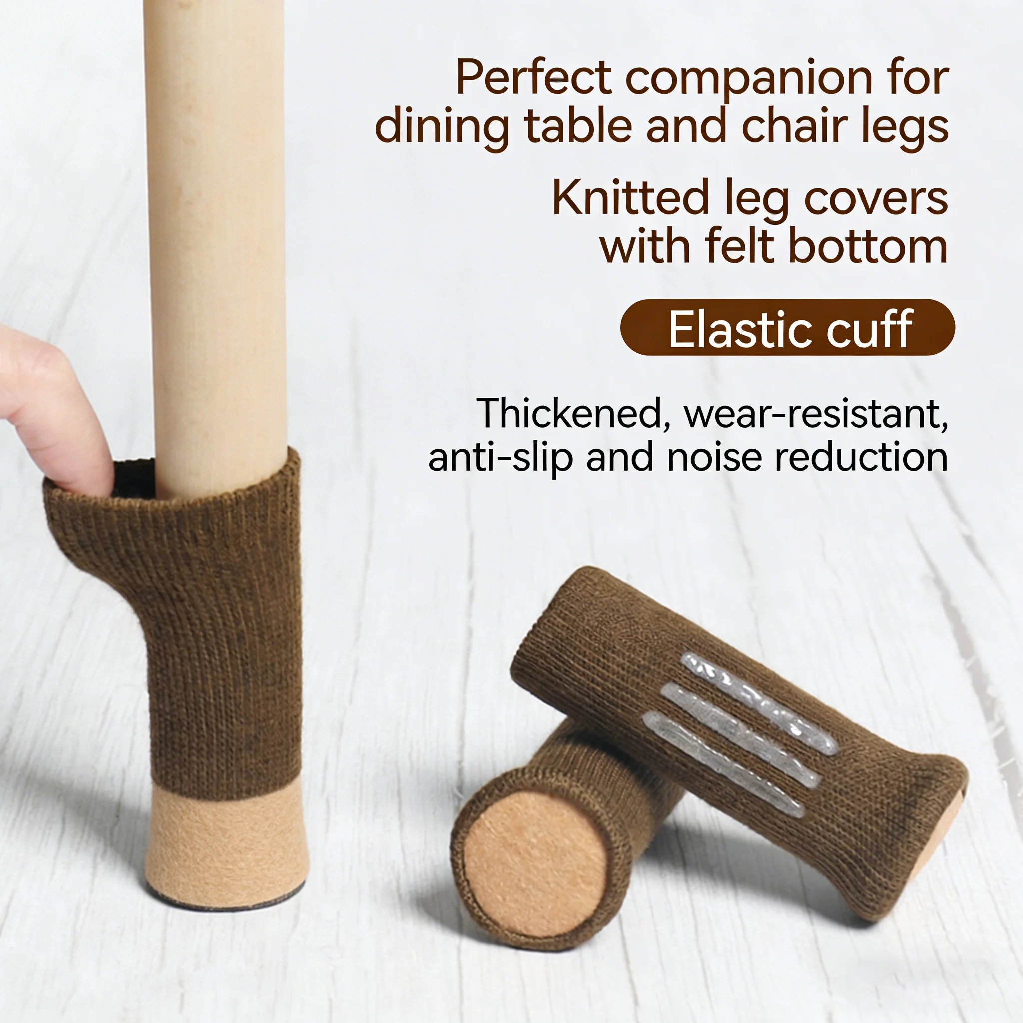 New 4-Pack Chair Leg Covers, Wear-Resistant Table Leg Covers, Floor Protectors for Chairs and Tables, Stool Leg Covers
