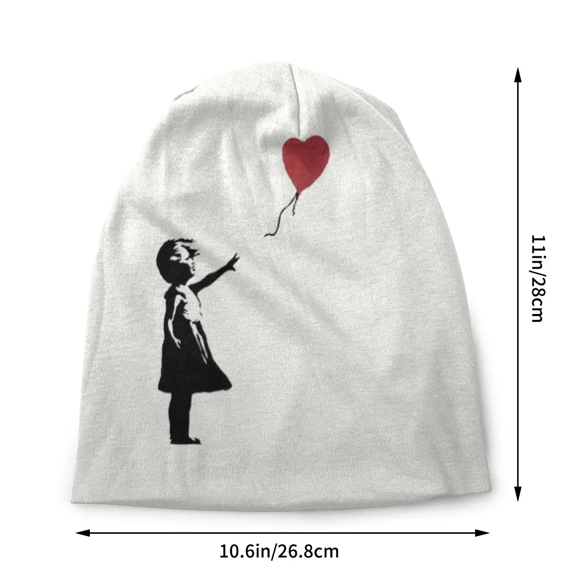 Unisex Custom Warm Bonnet Homme Knitting Hats Hip Hop Girl With Balloon Banksy Beanie Cap Street Graffiti Art Beanies For Men