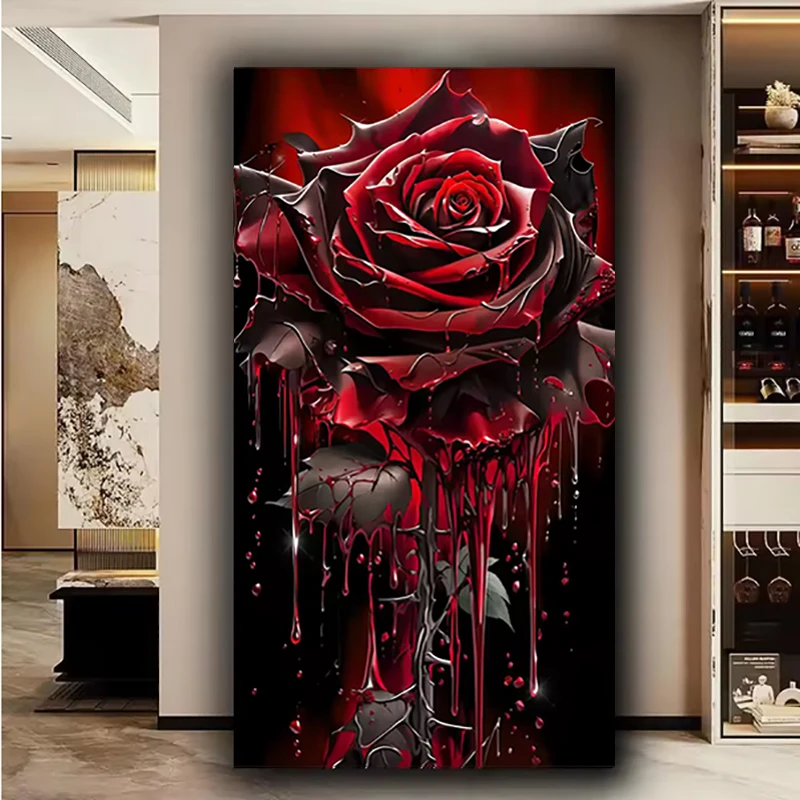 

DIY 5D наборы алмазной живописи Готическая кровавая роза натюрморт полная квадратная круглая дрель Алмазная вышивка мозаика наборы для вышивки крестом