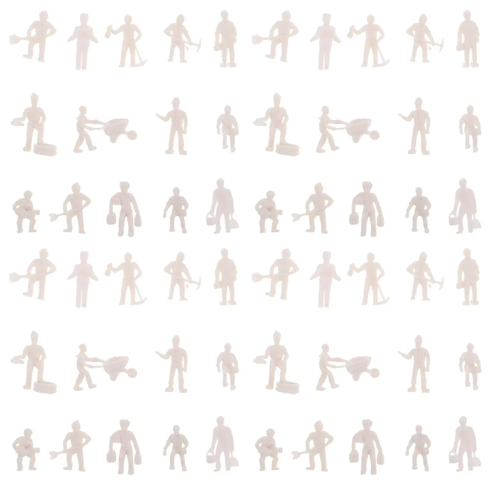 50Pcs 1:87 Scale Railway Worker Mini People for Miniature Train Set Scene Micro Landscape Architecture Display