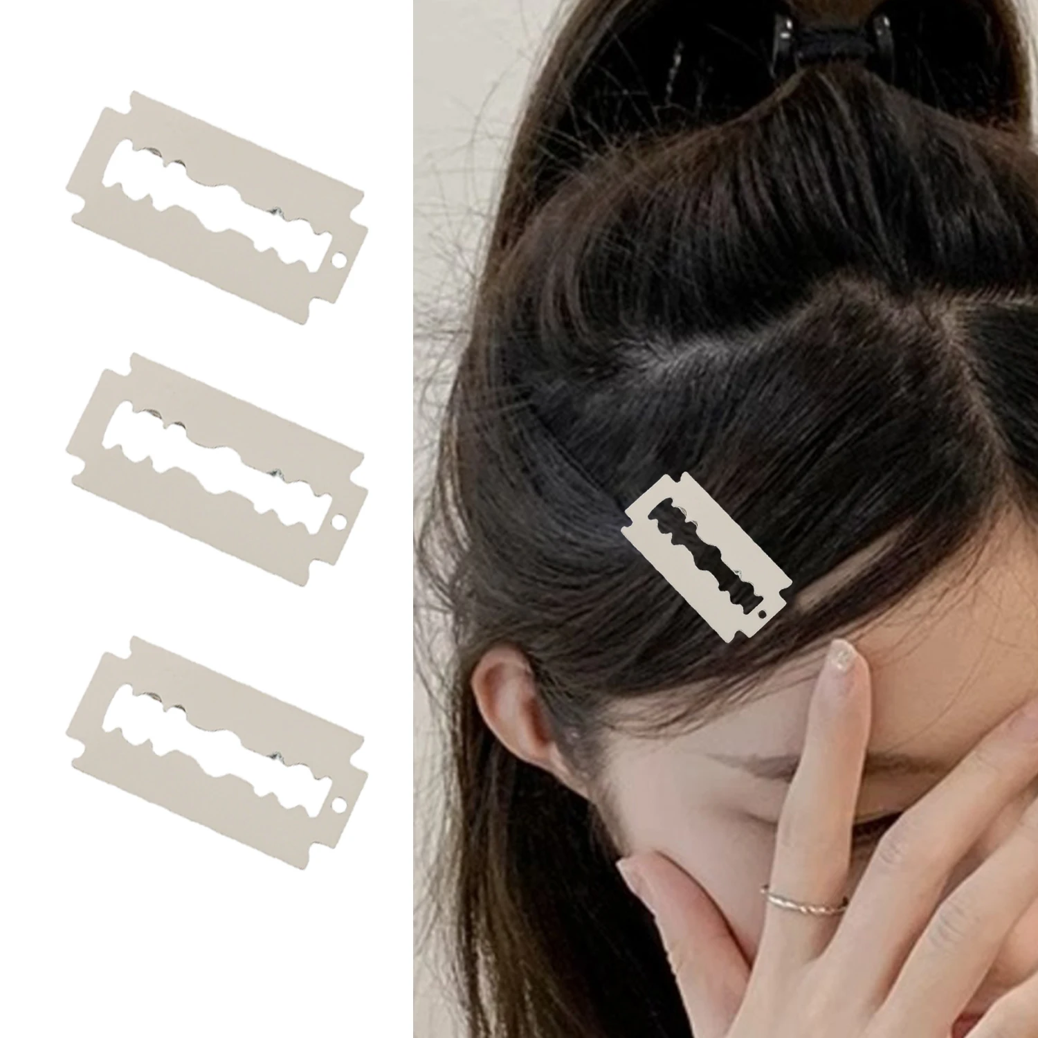 Funny Hairpin Simulated Blade Shape Hair Clips For Women Creative Small Duckbill Side Clip Hairpins For Girls Hair Accessories