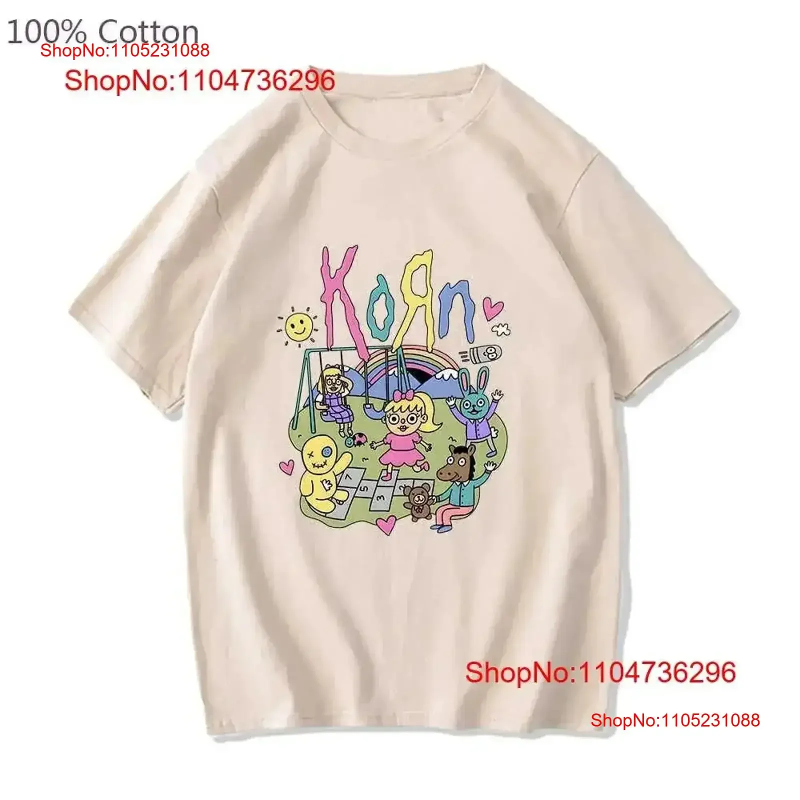 

Korn Music Band Cartoon Cotton Sand All Size T Shirt BT173 vintage Washed designer clothes Versatile Comfortable homme vintage