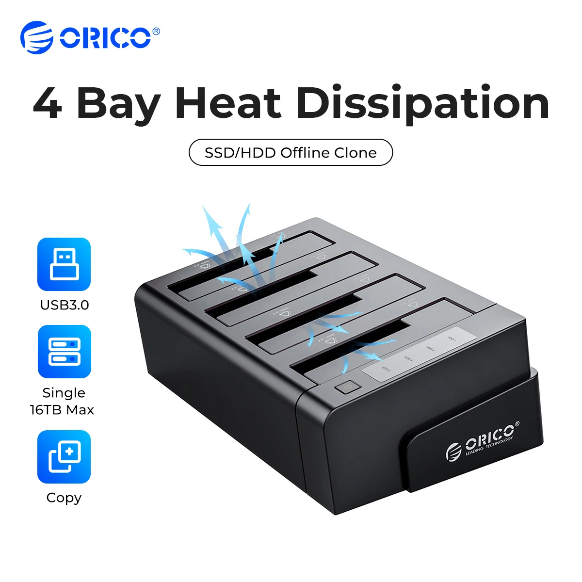 

ORICO 4 Bay Hard Drive Docking Station with Offline Clone SATA to USB 3.0 HDD Docking Station for 2.5/3.5 inch HDD