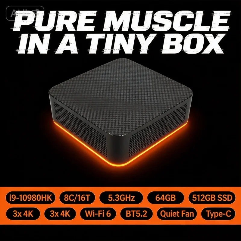 Intel i9-10980HK Portable Mini Desktop Computer 16GB RAM 1TB/2TB SSD WiFi Ultra Fast Gaming Office PC