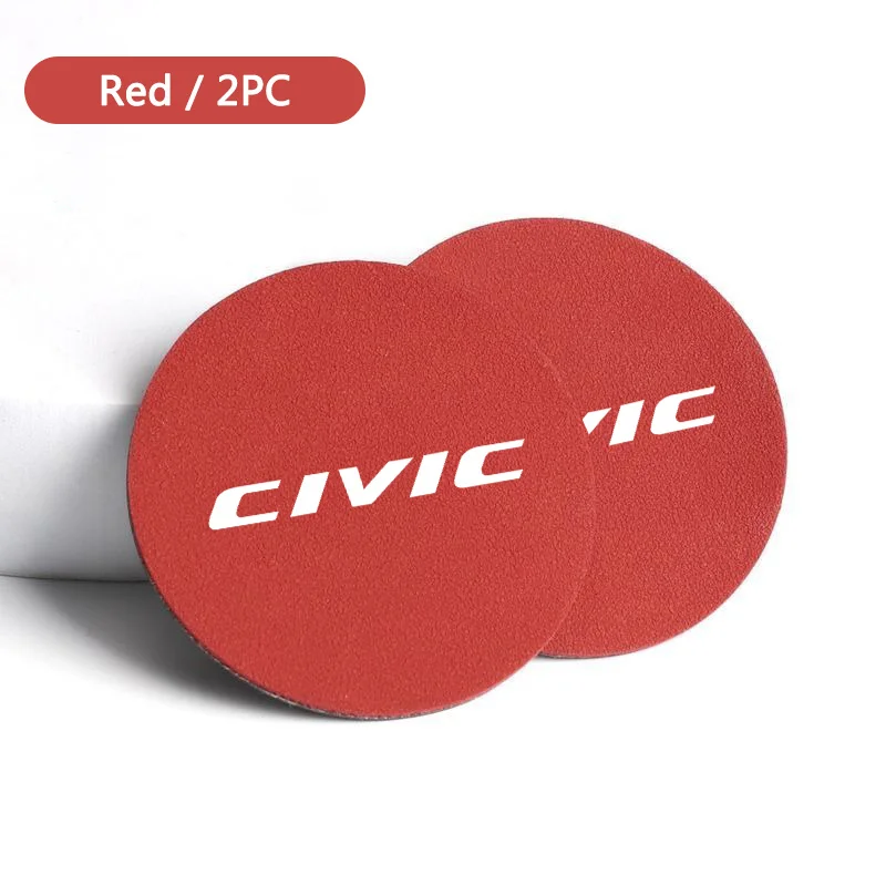 Fashion 2Pcs Car Coaster Water Cup Non-slip Mat Auto Interior Accessory For Honda Civic Fk7 Fit Fk2 Mugen Fk8 Type R Accord Crv