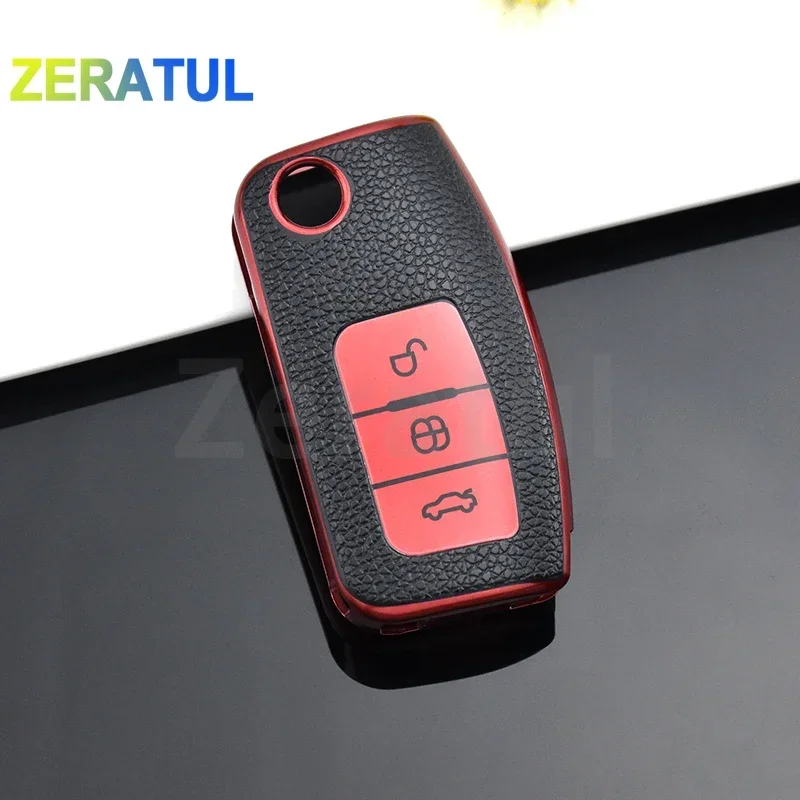 For Ford Fiesta Focus 2 Falcon Ecosport Escape Kuga EcoSport Galaxy B-Max C-Max TPU Leather Car Flip Key Case Cover Protector