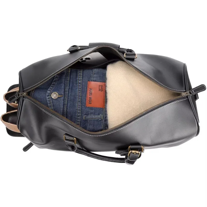 Hot-selling Leather Large Travel Bag Gym Duffel Bag with Zipper Seal Weekend Overnight Duffel Bag Travel