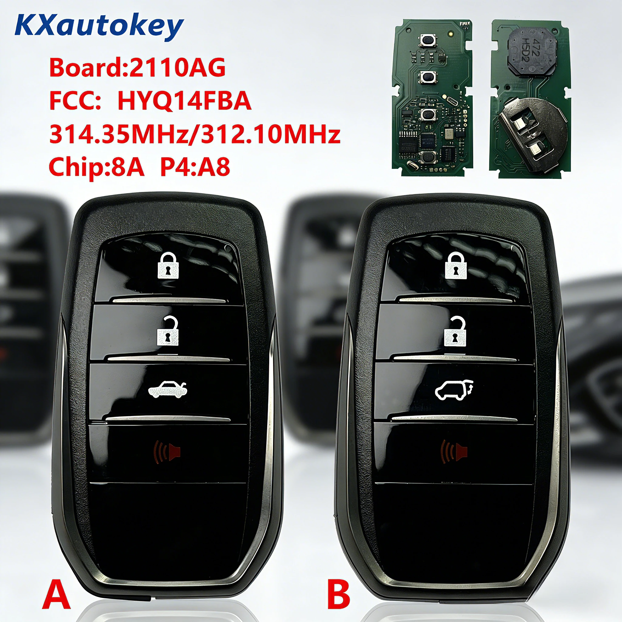 

KXK007034 For Toyota Land Cruiser 2018+ FCCID-HYQ14FBA Chip-8A P4 A8 Replacement Smart Key For Land Cruiser 2018+