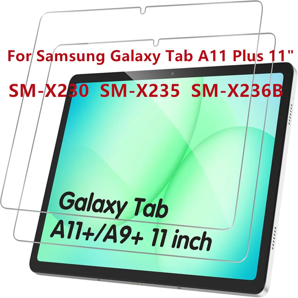 2 PCS Tempered Glass Screen Protector For Samsung Galaxy Tab A11+ 2025 11 Inch A9 Plus 2023 Anti Scratch Tablet Protective Film
