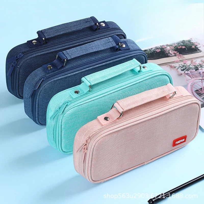 

Новый многофункциональный пенал для канцелярских принадлежностей из грязеотталкивающего материала, креативный простой дизайн, модные цвета, сумка-органайзер на молнии