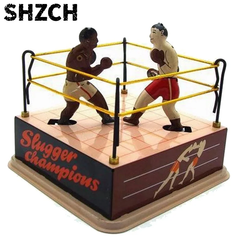Clockwork Boxing Toy Nostalgic Themed Boxing Ring Toy Decoration Retro Collectible