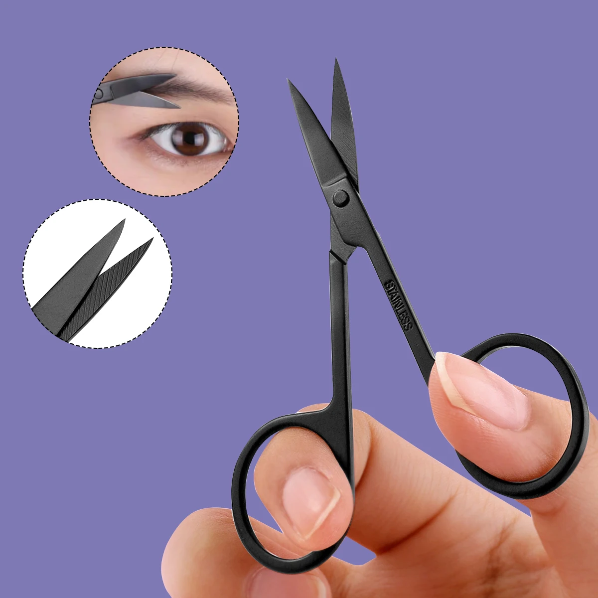 4/5/7/8-teiliges Wimpern-Werkzeug-Set, Augenbrauen-Trimmer aus Edelstahl, Augenbrauen-Trimmer und Haarentferner, geeignet für Männer und Frauen. – Detail 8