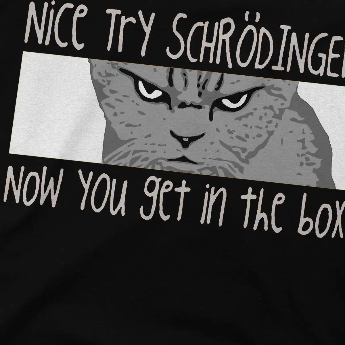 Schrodingers Funny Quantum Physics Science Hip Hop TShirt Cat Cute Animal Creative Tops Casual T Shirt Male Tee Unique Gift