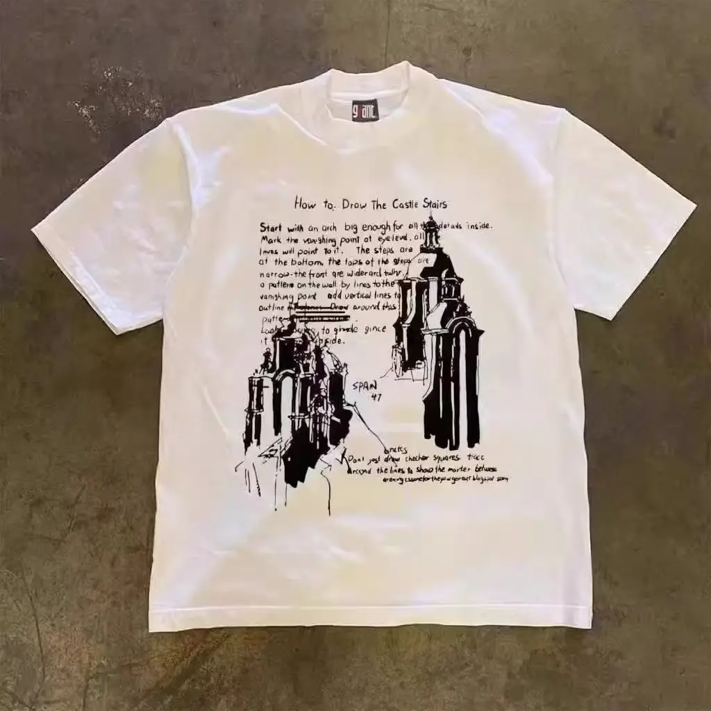 ملابس 2000s Y2k ملابس صيفية 90s عتيقة للرجال والنساء ملابس جمالية مطبوعة بحروف Kpop Emo ملابس أنيمي فتاة Harajuku