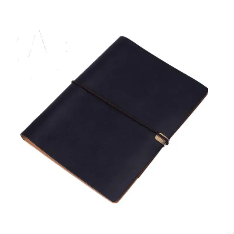 

Y5LB 6-Ring Professional Notebook 7x9 Inch Refillable Notebook PU Leather Cover 100 Sheets for Home Office School Supplies