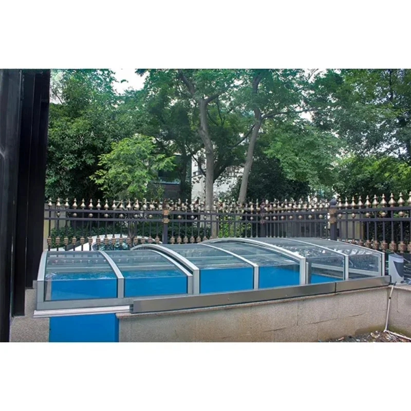 

Outdoor Solarium Polycarbonate Pool Cover Retractable