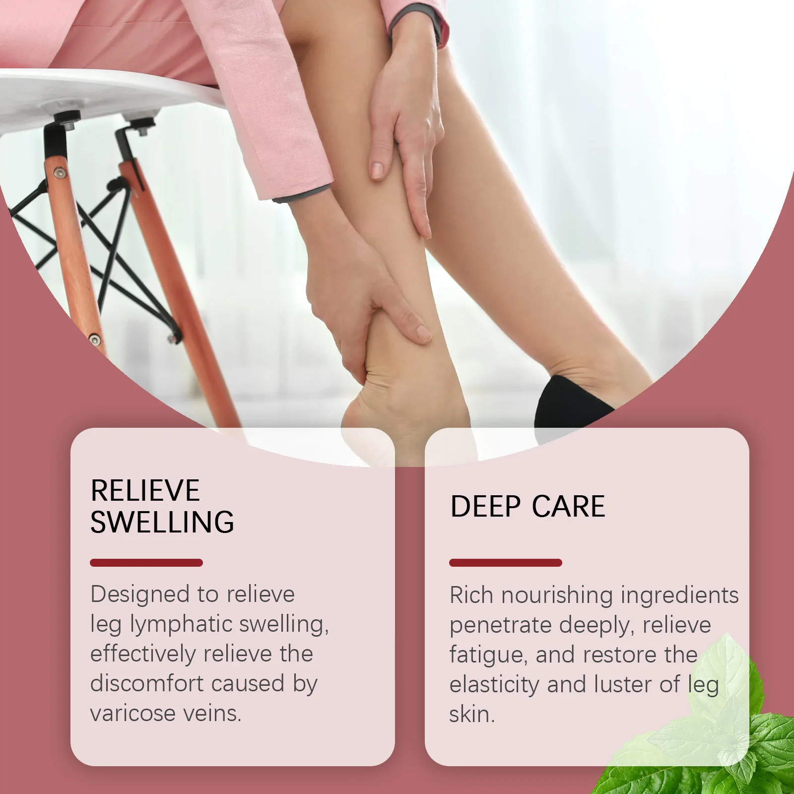 Lymphatic Massage Cream Gentle Nourishing Relieve Leg Swelling Improve Varicose Veins Promote Blood Circulation Body Health Care - view 4