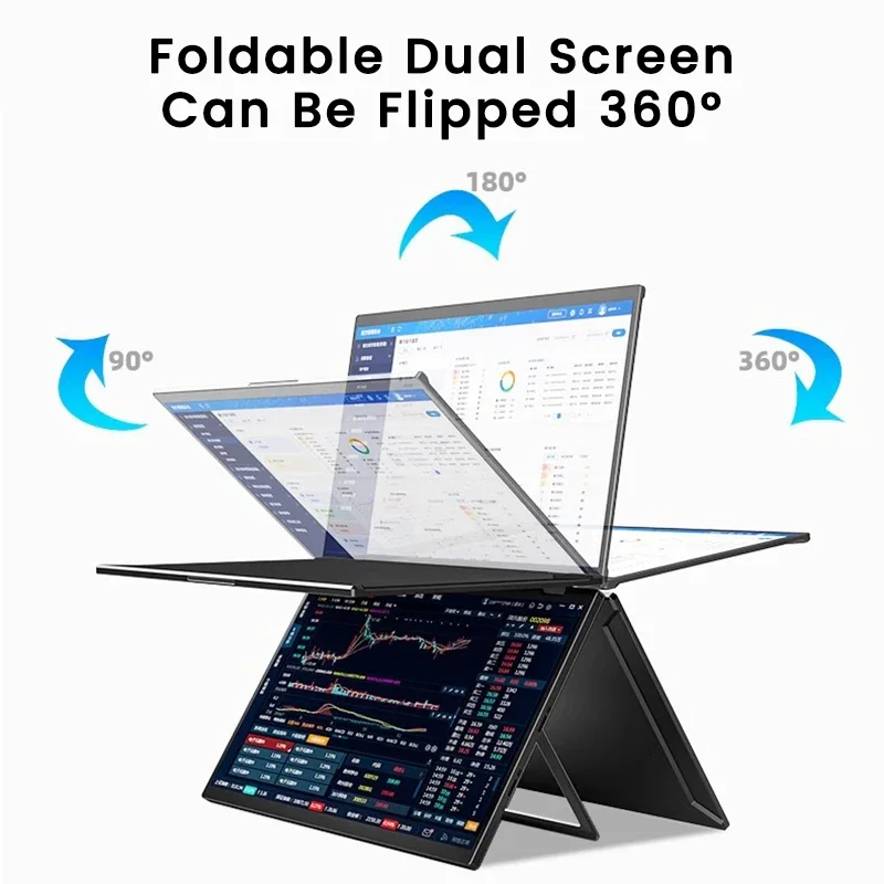 15.6 Inch Dual Touch Screen Draagbare Monitor 1080P Fhd Met 360 ° Flip Extern Scherm Voor Pc Laptop Mac Telefoon Xbox Ps4/5 Schakelaar