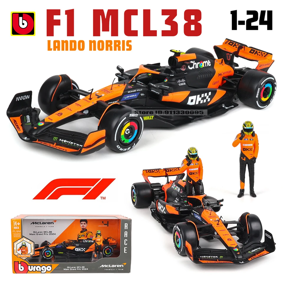 ブラーゴ 1/24 2024年 マクラーレンF1チーム+勝利人形 4 # ランド