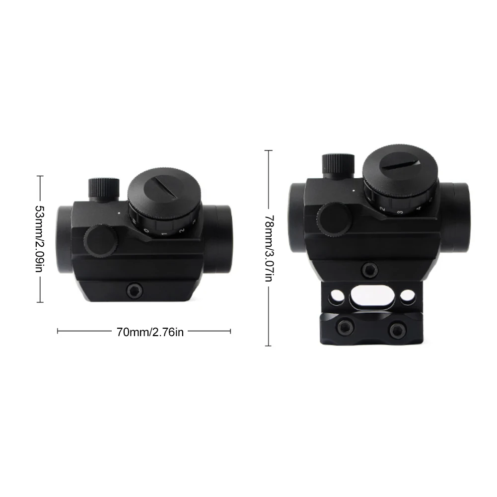 Nuovo 1 Set Red Dot Sight con 2 MOA e 9 impostazioni di luminosità mirino Reflex con lente rivestita in alluminio antiurto con guida da 20mm