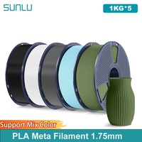 SUNLU 5KG PLA Meta Filament 1.75mm 1000g 3D Printer Neatly Wound 3D Filament for 3D Printer& 3D Pen