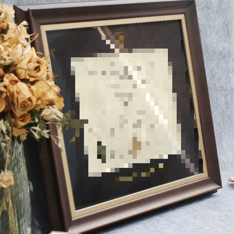 Solid Wood Certificate Frame, A4 Rectangular Document Display Frame Customizable in Various Sizes