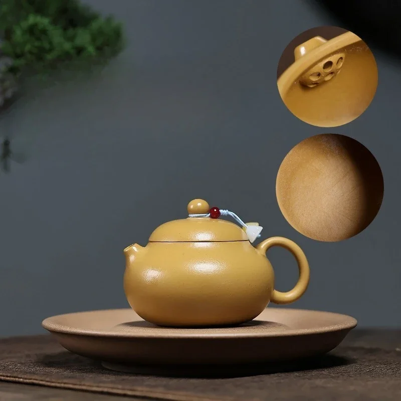 Yixing Zisha Teapot Made From Raw Zhuni Clay with An Inward-Pushed Ball-Hole Design: “Wendan” Teapot for Gongfu Tea