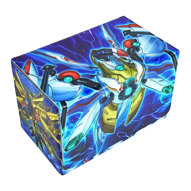 Yu-Gi-Oh! Raidraptor - Satellite Cannon Falcon DIY Large Capacity Leather Card Box Anime Game Collection Card Storage Box 130+