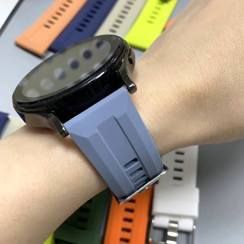 Bracelet en Silicone 22mm pour Samsung Galaxy Watch3 45mm/Gear S3 Bracelet classique pour AMAZFIT BALANCE2/pour montre HUAWEI GT 6 46mm bande