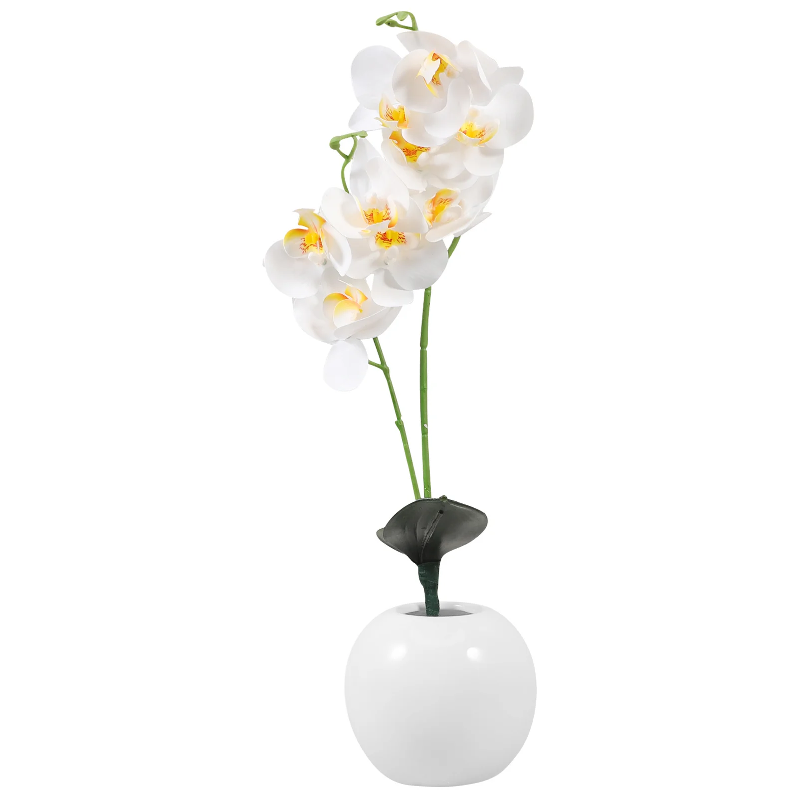 

Simulation Phalaenopsis Bonsai Artificial Potted Plant Faux Flower Ornament for Home Office Room Decoration Fake Plants